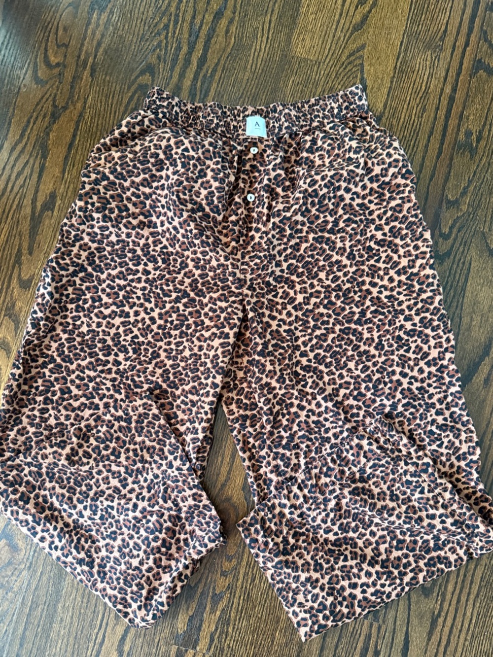 Anthropologie Leopard Print Pajama Pants in Tan and Black
